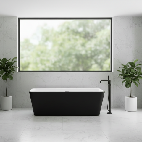 MASSIMO BLACK FREE-STANDING BATHTUB 1500