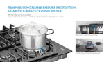 Midea 60cm Gas Cooktop Black Tempered Glass With Timer || 60GH096
