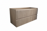 PLYWOOD 1200 WALNUT FLUTED WALL HUNG VANITY (SINGLE BASIN) - BASE ONLY