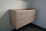 PLYWOOD 1200 WALNUT FLUTED WALL HUNG VANITY (SINGLE BASIN) - BASE ONLY