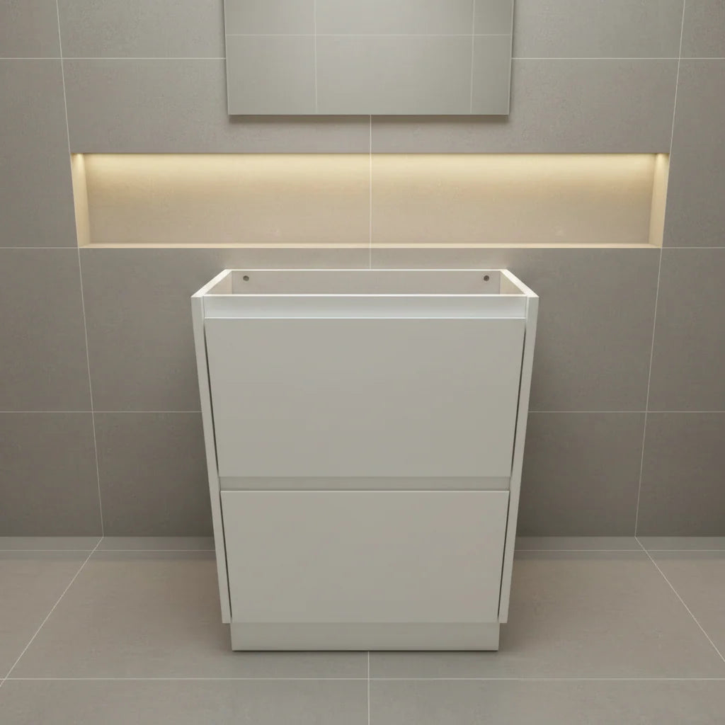 PLYWOOD POLO 900 WHITE FLOOR STANDING VANITY - BASE ONLY