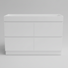 PLYWOOD POLO 1200 WHITE FLOOR STANDING VANITY (DOUBLE BASIN) - BASE ONLY