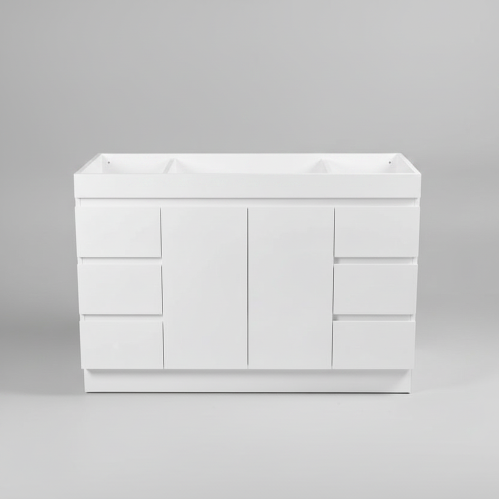 PLYWOOD MADRID 1200 WHITE FLOOR STANDING VANITY - BASE ONLY