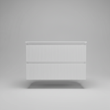 PLYWOOD 600 MATTE WHITE FLUTED WALL HUNG VANITY - BASE ONLY