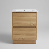 PLYWOOD POLO 600 LIGHT OAK FLOOR STANDING VANITY WITH CERAMIC TOP