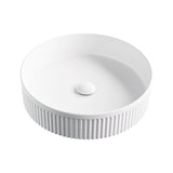 GLOSS WHITE FLUTED 370MM ROUND