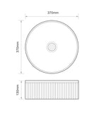 GLOSS WHITE FLUTED 370MM ROUND
