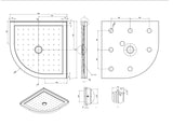 TONDO ROUND SHOWER TRAY CENTRE WASTE 900x900