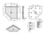 Shower Tray Diamond Centre Waste 900mm