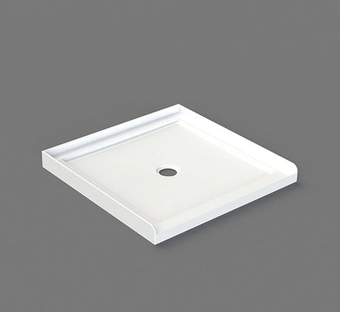 Shower Tray 3-sided upstand Square Centre Waste 900mm