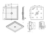 CUBO 900 x 900 CHROME SHOWER, CENTRE WASTE
