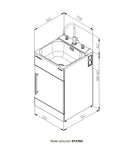 Robinhood laundry White ST3783 565mm wide  x 560mm deep 900mm high