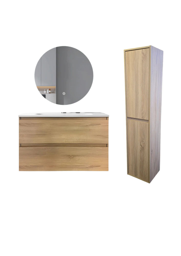 Plywood 750 Vanity Combo with Tall Cabinet and Backlit led Mirror