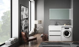 1300MM LAUNDRY TUB-PLYWOOD CABINET & MARBLE BENCH