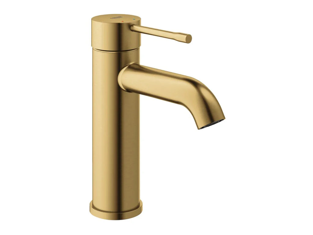 ESSENCE NEW BASIN MIXER CURVED SPOUT BRUSHED COOL SUNRISE