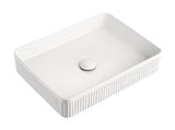 SQUARE FLUTED 500MM GLOSS WHITE BASIN
