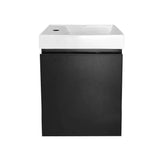 PLYWOOD 400mm PICCOLO WALLHUNG DARK OAK VANITY WITH CERAMIC TOP