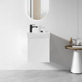 PLYWOOD 400mm PICCOLO WALLHUNG WHITE VANITY WITH CERAMIC TOP