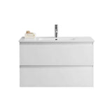 PLYWOOD 900 WALL-HUNG SINGLE BOWL VANITY WITH CERAMIC TOP