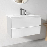 PLYWOOD 900 WALL-HUNG SINGLE BOWL VANITY WITH CERAMIC TOP