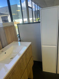 TALL CABINET 1600 MATT WHITE FLUTED