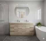 PLYWOOD 1800 LIGHT OAK VANITY FLOORSTANDING WITH POLYMARBLE TOP