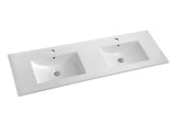 PLYWOOD 1500X460X850MM PLYWOOD FLOOR STANDING VANITY - GLOSS WHITE WITH DOUBLE CERAMIC TOP