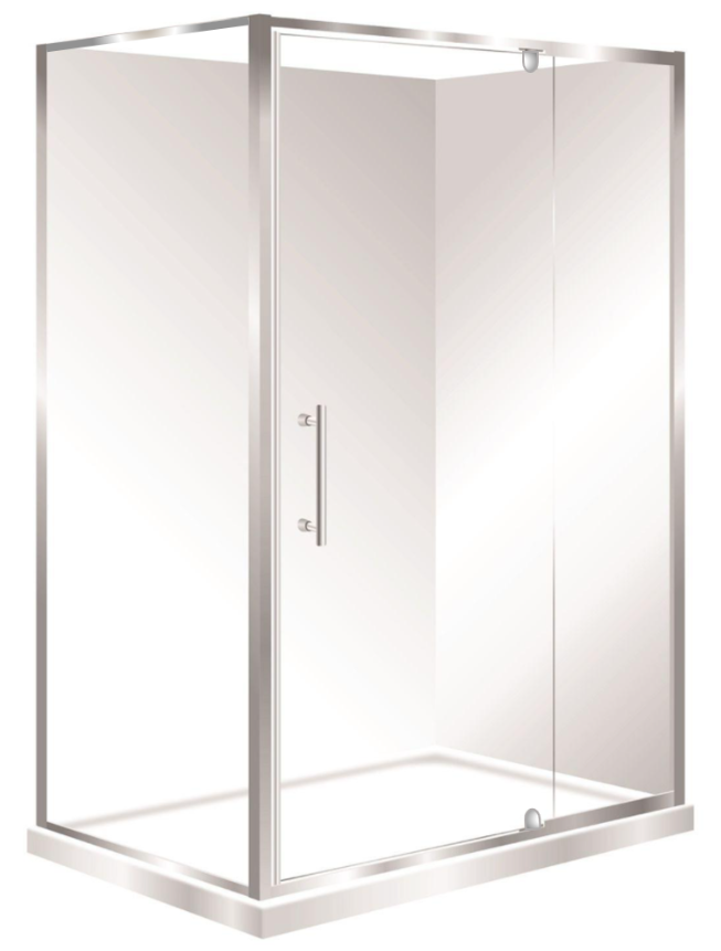CUBO 1200 x 900 CHROME SHOWER, CENTRE WASTE
