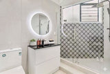 PLYWOOD 900 WHITE GLOSS VANITY FLOOR STANDING WITH BLACK CERAMIC TOP