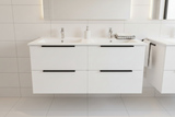 PLYWOOD 1200 MATTE WHITE WALLHUNG VANITY (DOUBLE BASIN) WITH CERAMIC TOP