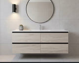PLYWOOD 1500 BLACK AND LIGHT OAK WALL HUNG VANITY (SINGLE BASIN)