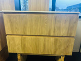 PLYWOOD 900 WALNUT FLUTED WALL HUNG VANITY WITH CERAMIC TOP