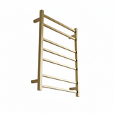 HEATED TOWEL RAIL - BRUSHED GOLD 600MM WIDE (7-BAR)