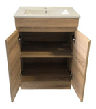 PLYWOOD 600 VANITY FLOOR STANDING LIGHT OAK VANITY WITH CERAMIC TOP