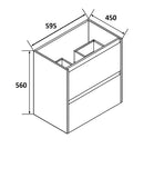 PLYWOOD 600 WALL HUNG VANITY - DARK OAK BASE ONLY