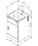 Robinhood laundry Black 565mm wide  x 560mm deep 900mm high