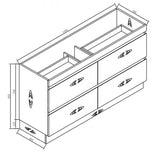 PLYWOOD POLO 1500 WHITE FLOOR STANDING VANITY (DOUBLE BASIN) WITH CERAMIC TOP