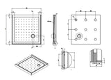 Shower Tray 3-sided upstands Square Corner Waste Left 900mm