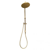 ROUND SHOWER SLIDER BRUSHED GOLD BOTTOM INLET