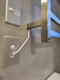 HEATED TOWEL RAIL - BRUSHED NICKEL FINISH 7 BARS 600MM WIDE