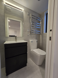 HEATED TOWEL RAIL - BRUSHED NICKEL FINISH 7 BARS 600MM WIDE