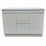 PLYWOOD 1200 WHITE FLOOR STANDING VANITY 2 DRAWERS 2 DOORS - BASE ONLY