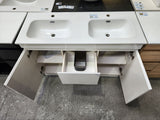 PLYWOOD 1200 WHITE FLOOR STANDING VANITY 2 DRAWERS 2 DOORS - BASE ONLY