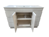PLYWOOD 1200 WHITE GLOSS VANITY FLOORSTANDING WITH SINGLE BASIN CERAMIC TOP