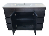 PLYWOOD MADRID 1200 DARK OAK FLOOR STANDING VANITY WITH CERAMIC TOP
