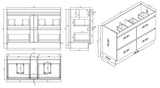 PLYWOOD POLO 1200 WHITE FLOOR STANDING VANITY (DOUBLE BASIN) WITH CERAMIC TOP