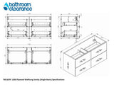 PLYWOOD NELSON 1200 LIGHT OAK WALL HUNG VANITY (SINGLE BASIN) - BASE ONLY