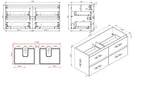 PLYWOOD 1200 MATTE WHITE WALLHUNG VANITY (DOUBLE BASIN) WITH CERAMIC TOP