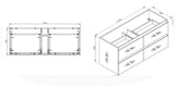 PLYWOOD 1200 DARK OAK WALL HUNG VANITY FOR SINGLE BASIN - Bathroom Clearance