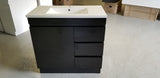 PLYWOOD MADRID 900 DARK OAK FLOOR STANDING VANITY WITH CERAMIC TOP